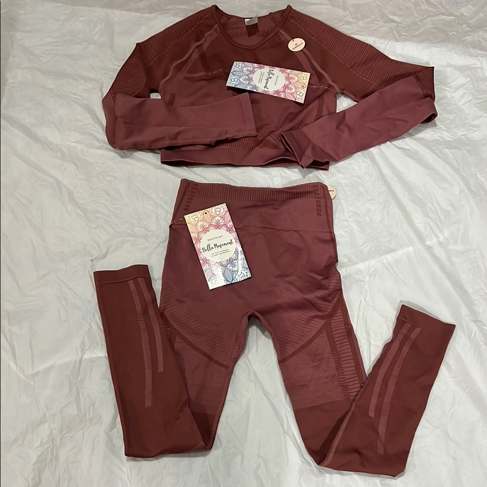 Women's Burgundy Activewear Set NWT